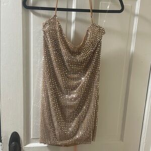 Sparkling Tan Sequin Dress